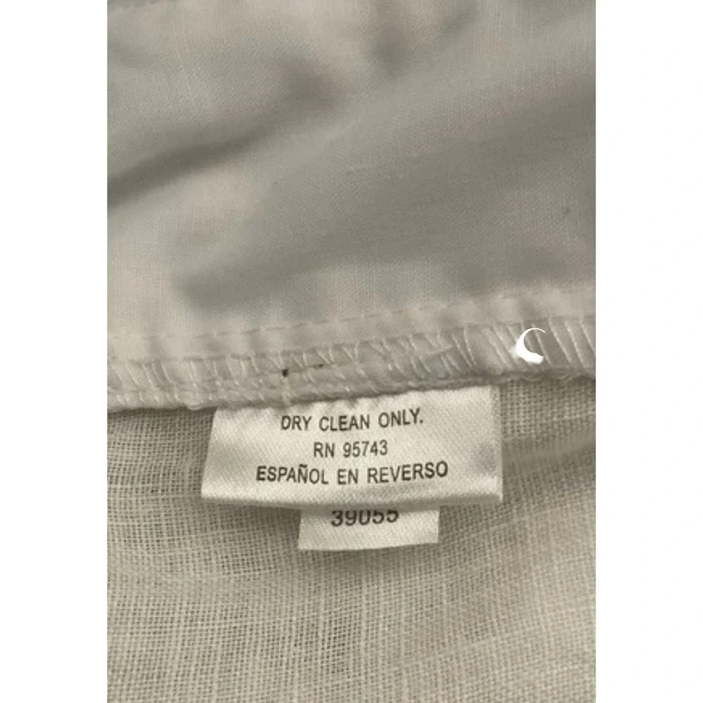 Tasso Elba Island Men Pants‎ XL White Coastal Linen Button Drawstring 39x30 NEW